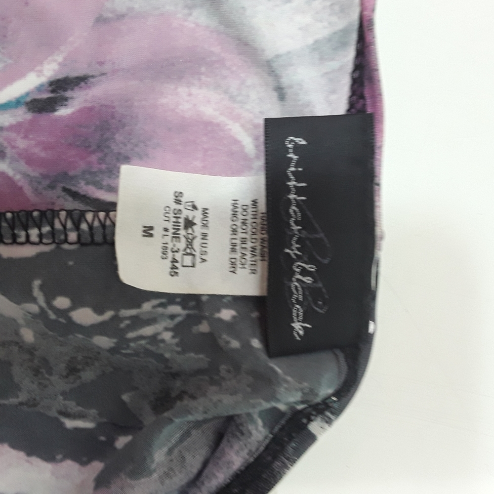 Brittany black floral rhinestone embellished droop neck shirt medium - Picture 7 of 9